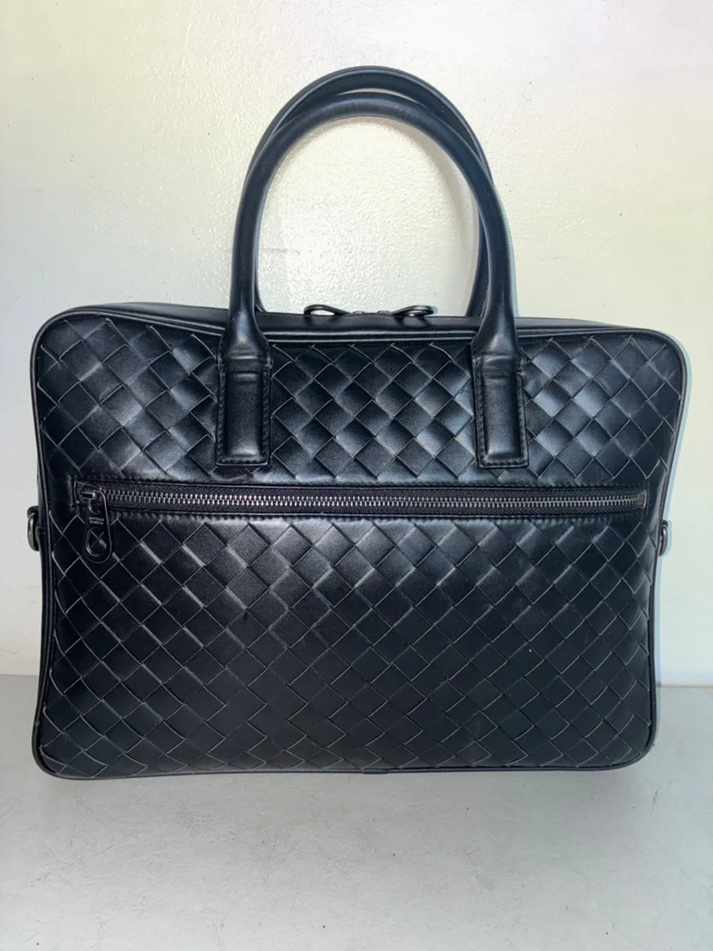 Bottega Veneta Black Intrecciato Leather Briefcase - Picture 3 of 8